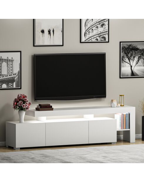 Meuble TV Beliz blanc - 192x53x37 cm