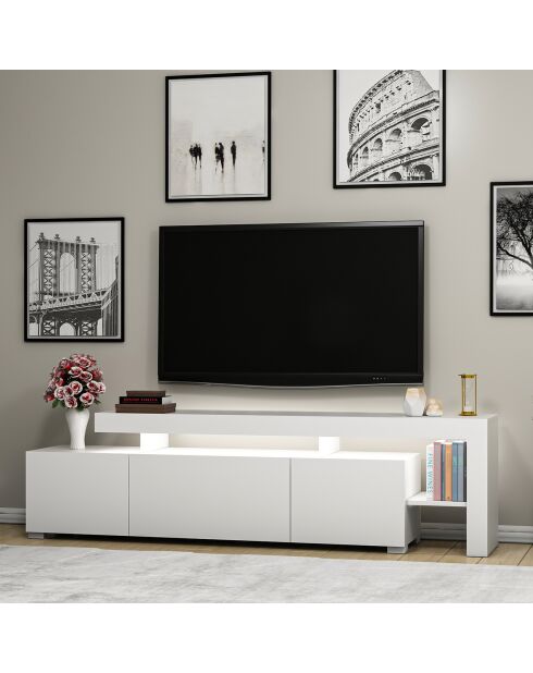 Meuble TV Beliz blanc - 192x53x37 cm