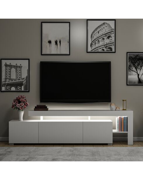 Meuble TV Beliz blanc - 192x53x37 cm
