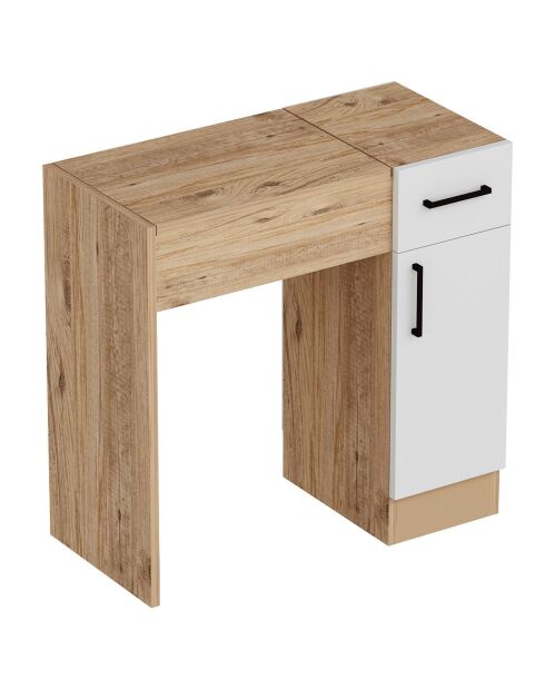 Coiffeuse Inci pin atlantique/blanc - 77x108.8x37.3 cm