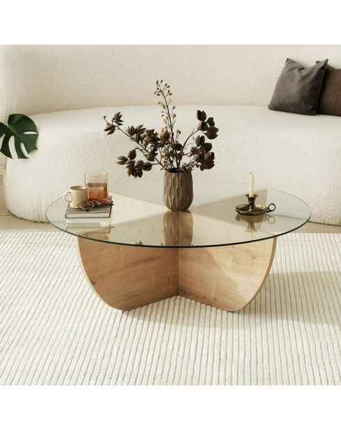 Table basse Lily chêne saphir - 90x30x90 cm