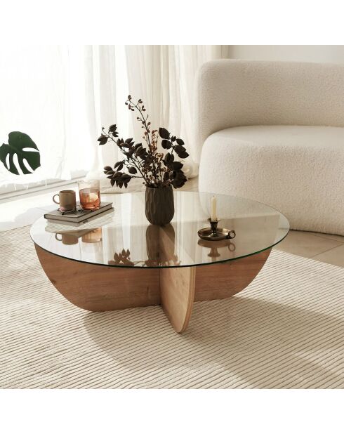 Table basse Lily chêne saphir - 90x30x90 cm