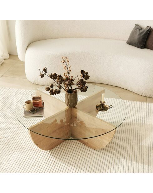 Table basse Lily chêne saphir - 90x30x90 cm