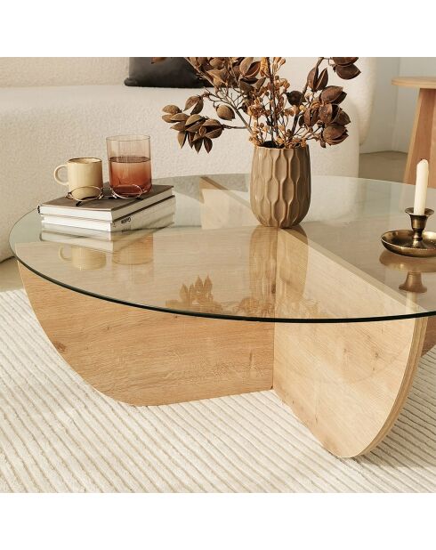 Table basse Lily chêne saphir - 90x30x90 cm