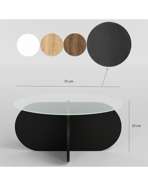 Table basse Bubble noire - 75x35x75 cm