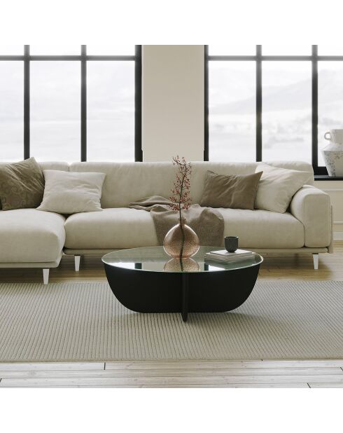 Table basse Lily noire - 90x30x90 cm