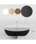 Table basse Lily noire - 90x30x90 cm