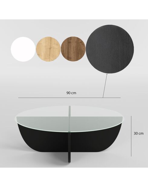 Table basse Lily noire - 90x30x90 cm