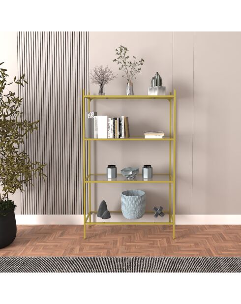 Bibliothèque Marta dorée - 80x126x30 cm