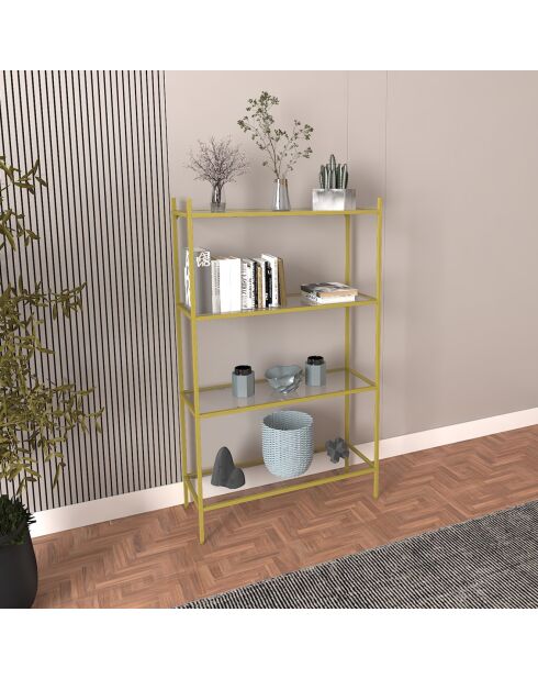 Bibliothèque Marta dorée - 80x126x30 cm