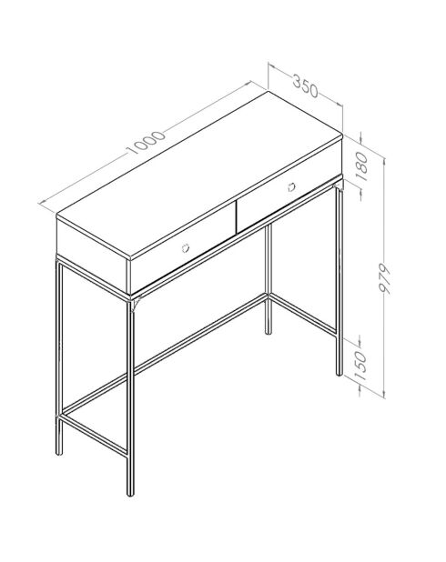 Console Akca chêne/noir - 100x94x35 cm