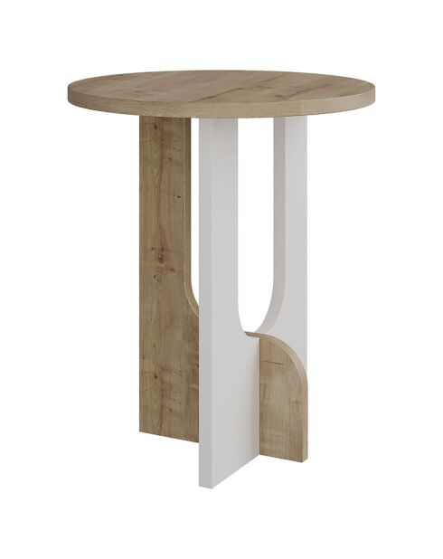 Table d'appoint Luna blanc/chêne - 40x47x40 cm