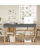 Bureau CT5-AA pin atlantique/noir - 129x72x120 cm
