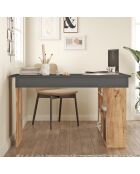 Bureau CT5-AA pin atlantique/noir - 129x72x120 cm