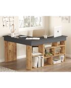 Bureau CT5-AA pin atlantique/noir - 129x72x120 cm