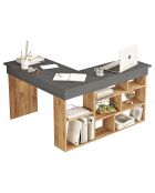 Bureau CT5-AA pin atlantique/noir - 129x72x120 cm