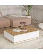 Table basse FR14-AW pin atlantique/blanc - 90x28.6x60 cm