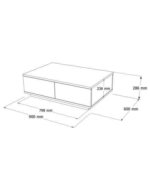 Table basse FR14-AW pin atlantique/blanc - 90x28.6x60 cm