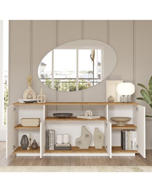 Buffet FR15-AW pin atlantique/blanc - 180x75x44.5 cm