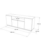 Buffet FR15-AW pin atlantique/blanc - 180x75x44.5 cm