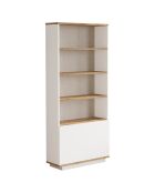 Bibliothèque pin atlantique/blanc - 77.5x168.3x26.8 cm