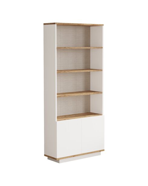 Bibliothèque pin atlantique/blanc - 77.5x168.3x26.8 cm