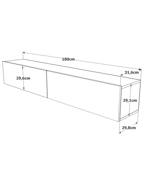 Meuble TV FR8-A pin atlantique - 180x29.6x31.6 cm