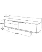 Meuble TV ON1-SU noyer/chêne - 160x45.1x35.5 cm