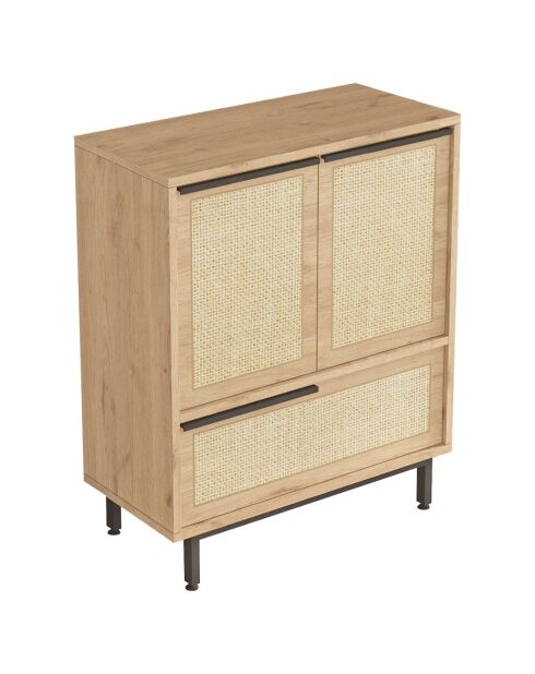 Meuble à chaussure noyer/chêne - 74.8x90.4x35.5 cm