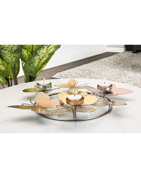 Bougeoir Shine multicolore - 39x35.5x7 cm