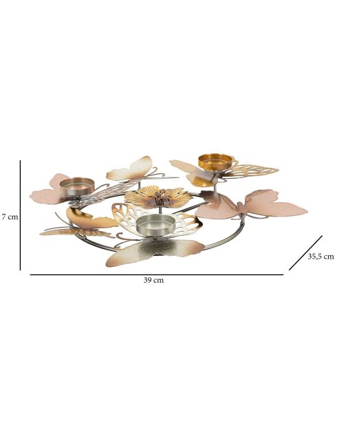 Bougeoir Shine multicolore - 39x35.5x7 cm