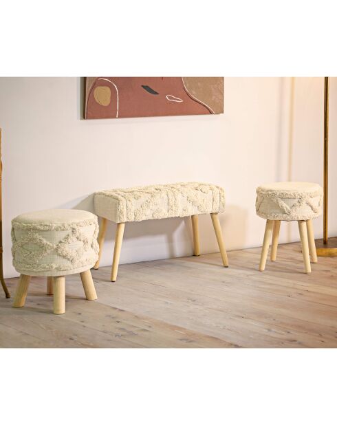 Tabouret Damasco naturel - Ø 35x40 cm