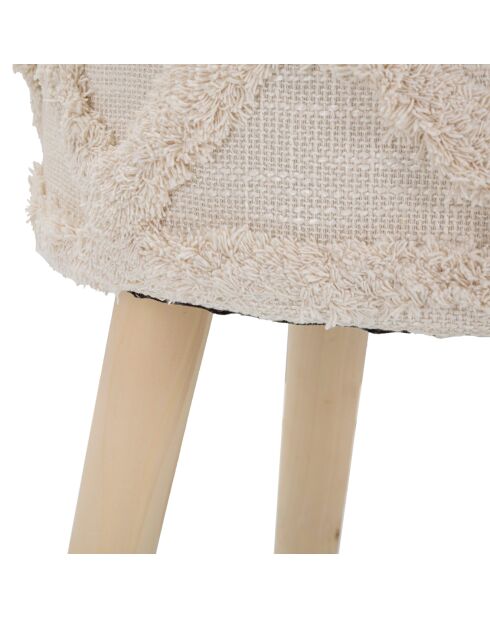 Tabouret Damasco Grand naturel - Ø 32x41 cm