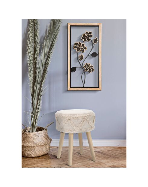 Tabouret Damasco Grand naturel - Ø 32x41 cm