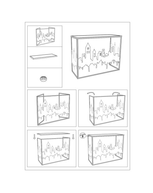Consolle City multicolore - 110x38,5x81 cm