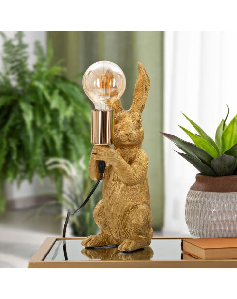 Lampe de Table Rubbit  dorée - 13x17x35.5 cm