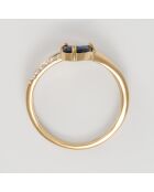 Ring aus 0,105 ct Diamant und 0,49 ct Saphir-Gelbgold