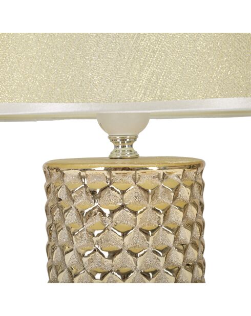Glam Gold Tischlampe weiß/gold - Ø 30x47,5 cm
