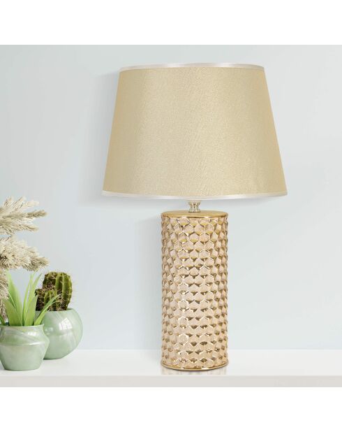 Glam Gold Tischlampe weiß/gold - Ø 30x47,5 cm