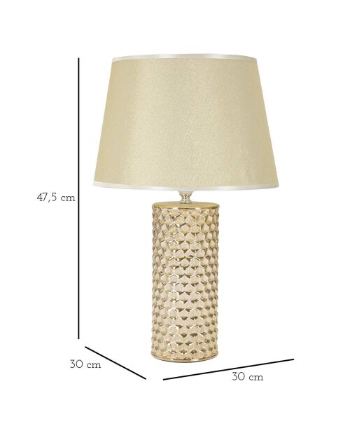 Glam Gold Tischlampe weiß/gold - Ø 30x47,5 cm