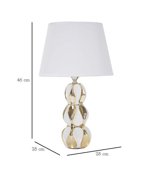 Glam Balls Tischlampe weiß/gold - Ø 28x46 cm