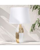 Lampe de Table Glam Line  blanc/doré - Ø 33x54 cm