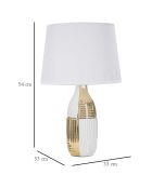 Lampe de Table Glam Line  blanc/doré - Ø 33x54 cm
