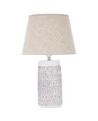 Lampe de Table en Polyrésine Nairobi  blanc lavé/marron - Ø 35x60.5 cm