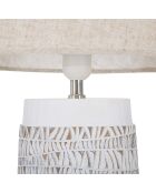 Lampe de Table en Polyrésine Nairobi  blanc lavé/marron - Ø 35x60.5 cm