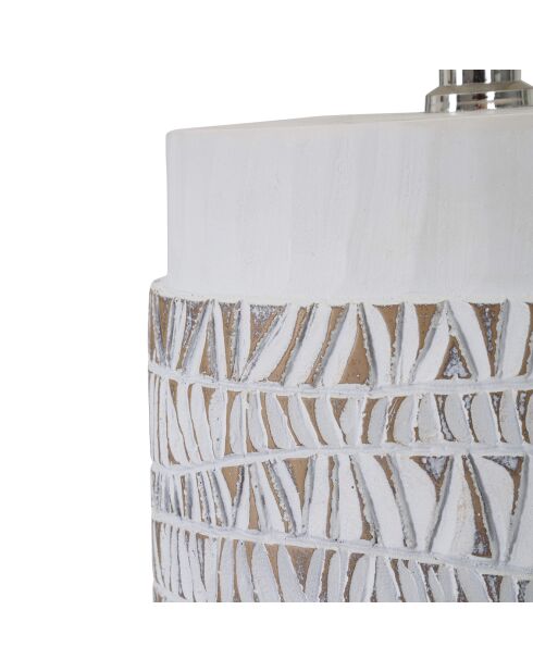 Lampe de Table en Polyrésine Nairobi  blanc lavé/marron - Ø 35x60.5 cm