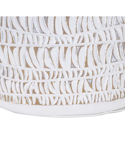 Lampe de Table en Polyrésine Nairobi  blanc lavé/marron - Ø 35x60.5 cm