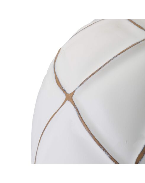 Lampe de Table en Polyrésine Lines  blanc lavé/marron - Ø 35x60 cm