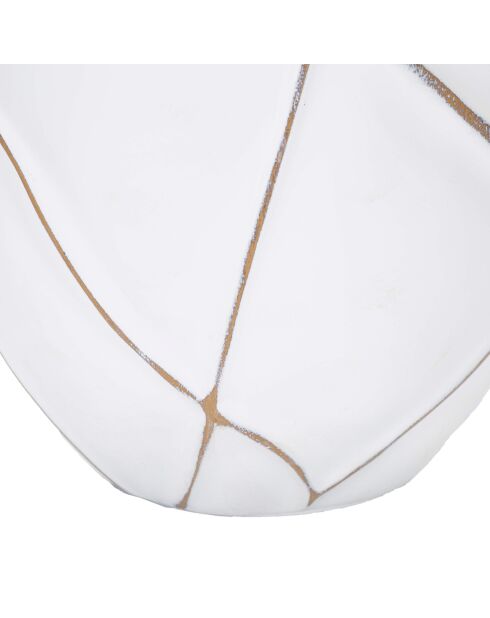 Lampe de Table en Polyrésine Lines  blanc lavé/marron - Ø 35x60 cm