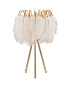 Lampe de Table Feather Stand doré/blanc - Ø 40x60 cm